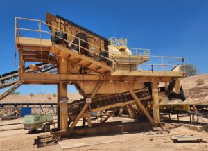 CRUSHER STRUCTURE with XHD ALLIS 4’ wide x 12’ long 2 deck Vibrating Scalping Screen